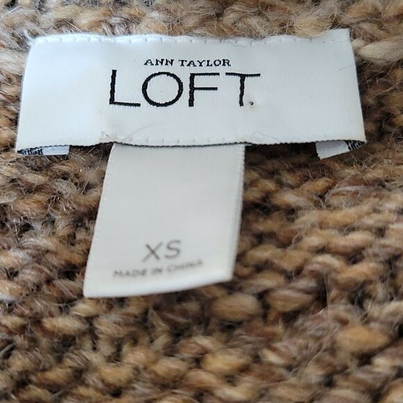 ×ANN TAYLOR LOFT Brown  Wool Cowl Neck‎ Sweater XS - Picture 6 of 6